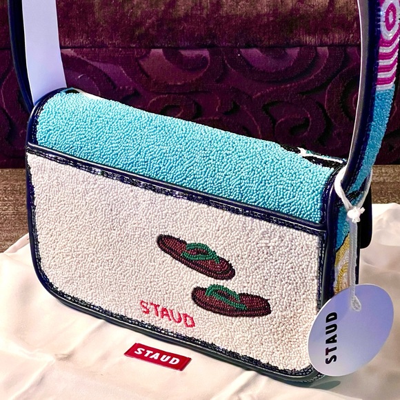 πΊπHPππΊ NWT Staud Beaded Tommy Bag Umbrellas - Picture 6 of 16